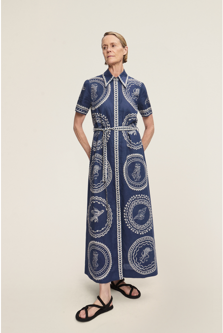 OCEANE LINEN SHIRTDRESS (NAVY) | PRE ORDER