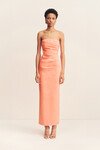 LANI STRAPLESS DRAPED MAXI DRESS (PEACH)