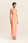 LANI STRAPLESS DRAPED MAXI DRESS (PEACH)