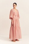 CELESTE PLUNGED TIERED MAXI DRESS (ROSE)