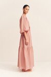 CELESTE PLUNGED TIERED MAXI DRESS (ROSE)