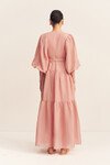 CELESTE PLUNGED TIERED MAXI DRESS (ROSE)