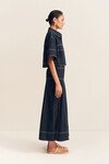 JACQUES FLARED MIDI SKIRT (DEEP INDIGO)