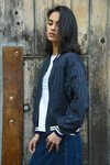 CROP UP JACKET (NAVY PINSTRIPE) 