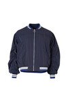 CROP UP JACKET (NAVY PINSTRIPE) 